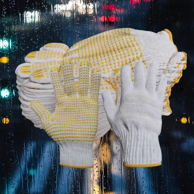 Γάντια Εργασίας Προστασίας Προστασίας Προστασίας Εργασίας 12 Ζευγών Βαμβακερά Πολυεστερικά Πλεκτά Γάντια Εργασίας για Βιομηχανική Αποθήκη Βιομηχανικού, Με κουκκίδες