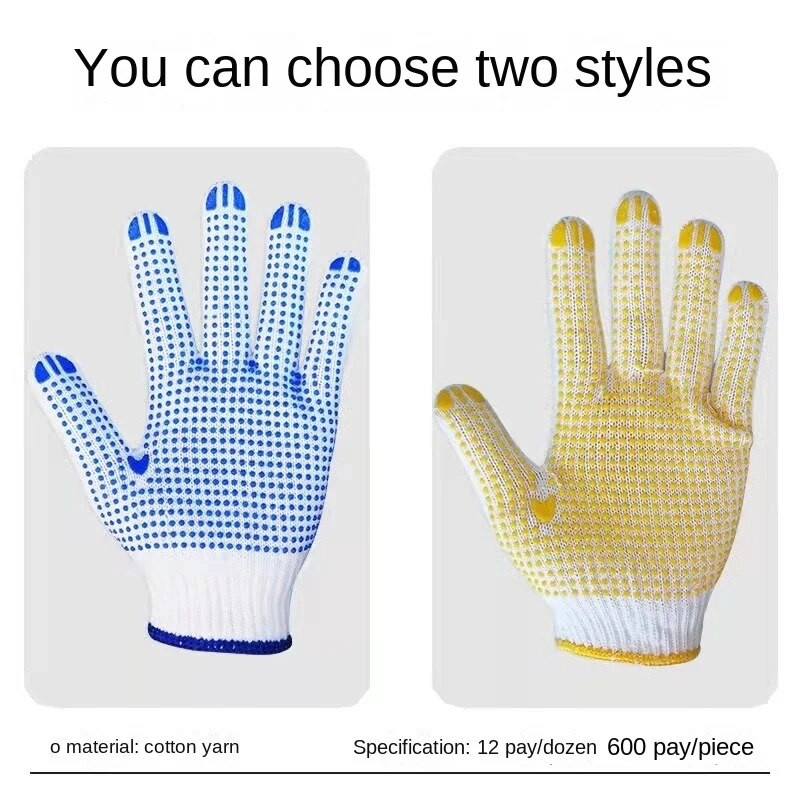 Γάντια Εργασίας Προστασίας Προστασίας Προστασίας Εργασίας 12 Ζευγών Βαμβακερά Πολυεστερικά Πλεκτά Γάντια Εργασίας για Βιομηχανική Αποθήκη Βιομηχανικού, Με κουκκίδες