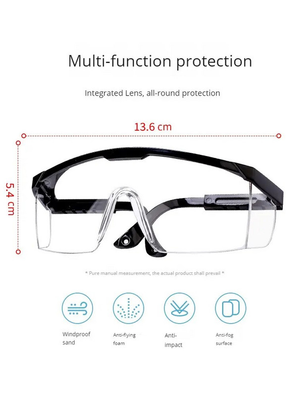 Γυαλιά Εργασίας Προστασία κατά των πιτσιλιών Ιππασίας Ανεμοσκόνης Άμμος Ομίχλη Ανδρικά και Γυναικεία Διαφανή Προστατευτικά Γυαλιά Εργασίας γενικής χρήσης