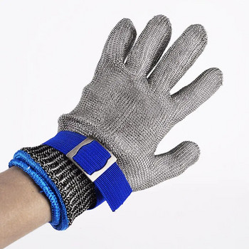 Ръкавици против порязване Предпазни ръкавици, устойчиви на порязвания, устойчиви на удари от неръждаема стоманена тел, метална мрежа, месарски ръкавици, устойчиви на порязвания