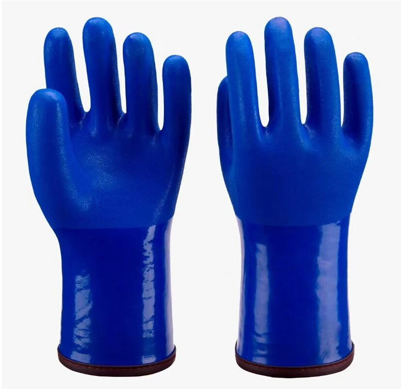 Meleg szigetelt kasmír, vegyszerálló kültéri, olajálló síelés, hőálló, hőálló PVC biztonsági munkakesztyű téli horgászathoz