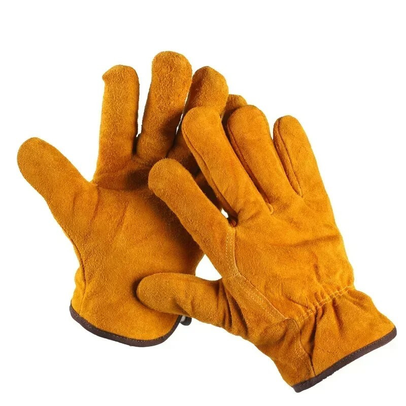 Γάντια εργασίας Cowhide Driver Security Protection Φορέστε Safety Workers Welding Gloves for Men Guantes Moto