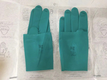 Ansell Gammex underglove (1 чифт) латекс без пудра със зелен вътрешен и външен слой/ултратънки ръкавици за фина работа/химиотерапия