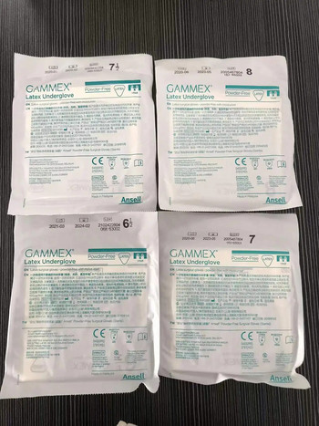 Ansell Gammex underglove (1 чифт) латекс без пудра със зелен вътрешен и външен слой/ултратънки ръкавици за фина работа/химиотерапия