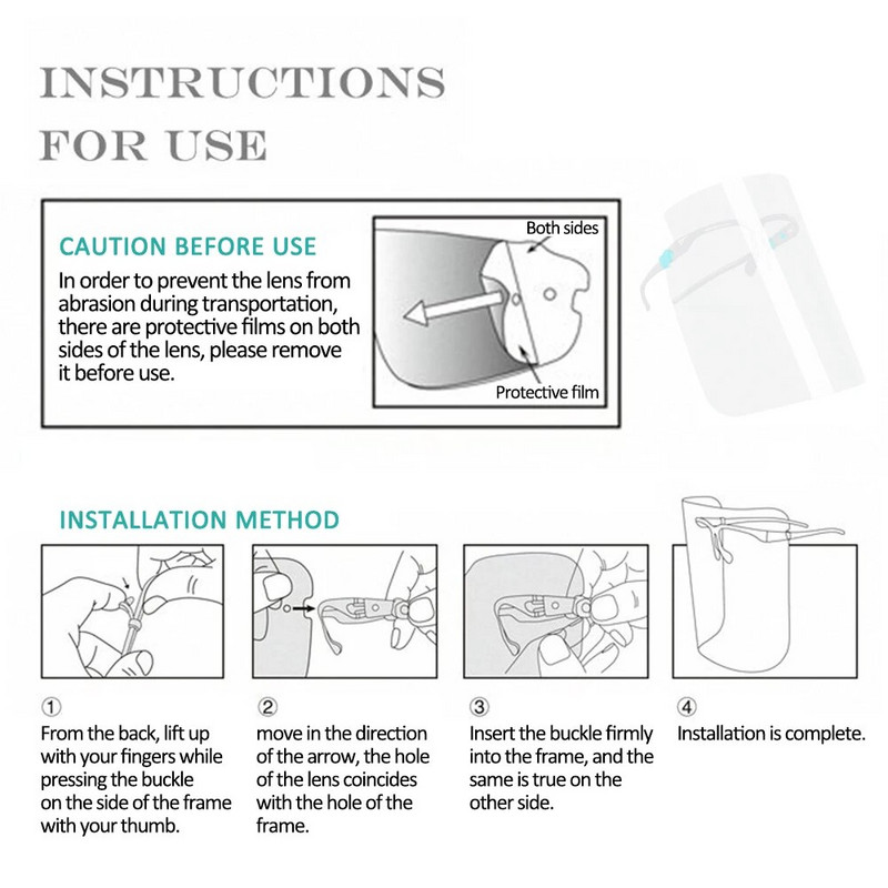 Kaitsev Uduvastane täis Näomask Varjestuskate toiduvalmistamine Suitsuvastane pritsmekindel lampmust läbipaistev silmade kaitse näomaskid