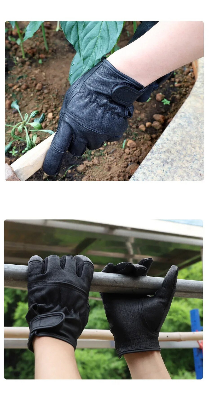 Ψηλά γάντια προβάτου Δερμάτινα Ανδρικά γάντια μοτοσικλέτας Ζεστή οθόνη αφής Δερμάτινη προστασία Wear Resistance Προστασία εργασίας