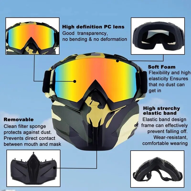 Vintage MTB κράνος γυαλιά αντιανεμική μάσκα μοτοσικλέτας γυαλιά για σκι γυαλιά για snowboard Γυαλιά ηλίου ιππασίας