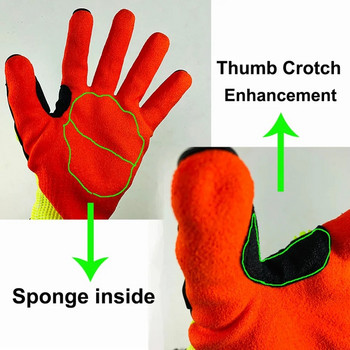 Γάντια εργασίας ασφαλείας 100% υψηλής ποιότητας αντικραδασμικά ανθεκτικά στη κοπή με αδιάβροχο νιτριλίου, γάντια προστασίας κήπου Good Grip Plam