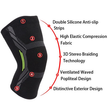 1 PC Sports Knee Pads Ελαστικό αντιολισθητικό κρύο προστατευτικό στήριγμα γονάτου Fitness τρέξιμο ποδηλασίας εξοπλισμός Dropship