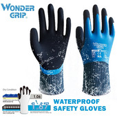 Wonder Grip WG-318 Ohutus Veekindlad Töökindad Naiste Meeste Töökindad Topeltkattega nailonkindad Mugav lateksvaht