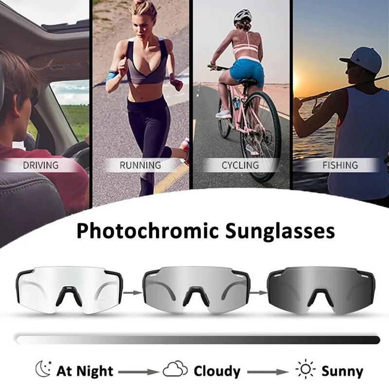 BOLLFO Photochromic Cycling Ανδρικά Γυαλιά Εξωτερικού TR90 Road Cycling MTB Bicycles Glasses UV400 Photochromic Bicycle Ανδρικά γυαλιά