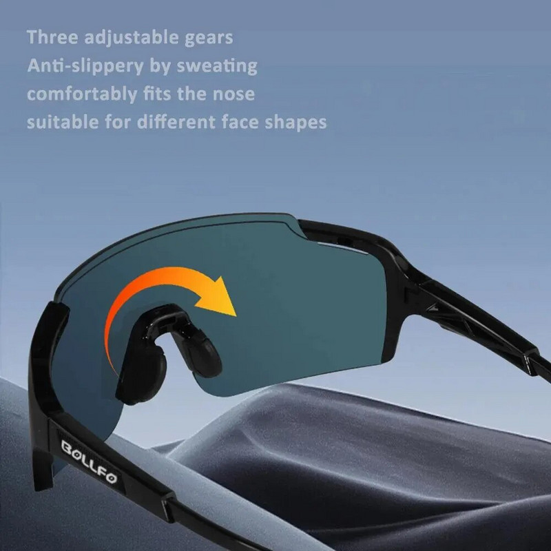 BOLLFO Photochromic Cycling Ανδρικά Γυαλιά Εξωτερικού TR90 Road Cycling MTB Bicycles Glasses UV400 Photochromic Bicycle Ανδρικά γυαλιά