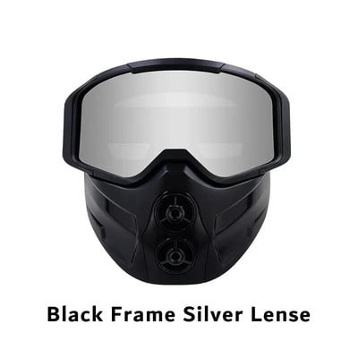 Szélálló motoros maszk szemüveg UV400 védő szilikon pántos sisak kompatibilis téli védő arcmaszk motocross szemüveg