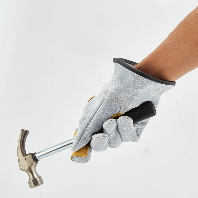 Χοντρό δέρμα αγελάδας γάντια εργασίας κηπευτικών συγκόλλησης κτίριο πυροσβεστική γραμμή μαλακό και άνετο