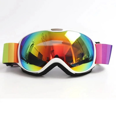 Detské lyžiarske okuliare s dvojitým zorníkom, proti zahmlievaniu, ochrana UV400, pohodlné lyžiarske okuliare v tvare U s hubou pre deti vo veku 4-14 rokov