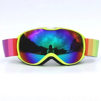 Detské lyžiarske okuliare s dvojitým zorníkom, proti zahmlievaniu, ochrana UV400, pohodlné lyžiarske okuliare v tvare U s hubou pre deti vo veku 4-14 rokov