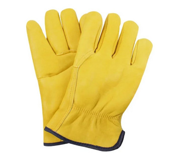 1 чифт зимни стоплящи работни ръкавици кожени термични мотоциклетни ръкавици студено време памучна подплата фризер електрически заваръчни ръкавици