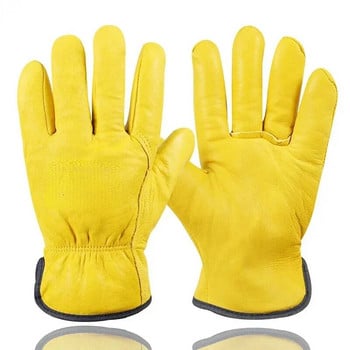 1 Pair Winter Keep Warm Work Gloves Δερμάτινο θερμικό γάντι μοτοσυκλέτας Κρύου καιρού Βαμβακερή επένδυση Καταψύκτη Ηλεκτρικό γάντι συγκόλλησης