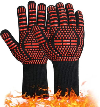 Grillkindad Silikoonist Kuumakindel kinnas Köök Mikrolaineahjukindad 500 800 kraadi tulekindlad ja libisemiskindlad grillkindad