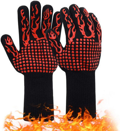 Grillkindad Silikoonist Kuumakindel kinnas Köök Mikrolaineahjukindad 500 800 kraadi tulekindlad ja libisemiskindlad grillkindad