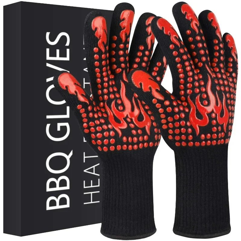 Grillkindad Silikoonist Kuumakindel kinnas Köök Mikrolaineahjukindad 500 800 kraadi tulekindlad ja libisemiskindlad grillkindad