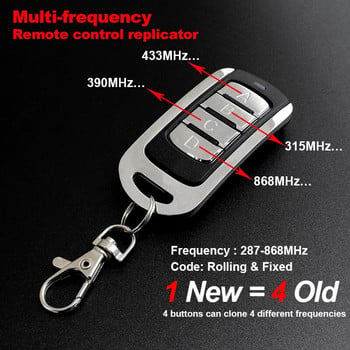 Έλεγχος πύλης Multifrequency Garage Door Remote Duplicator 433.92 Opener 433MHz 868 Keychain Barrier Command 433 Rolling Code