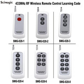 Universāls RF 433MHz bezvadu mācību koda digitālais tālvadības pults raidītājs 1/2/3/4/6/8 pogai 2262/EV1527