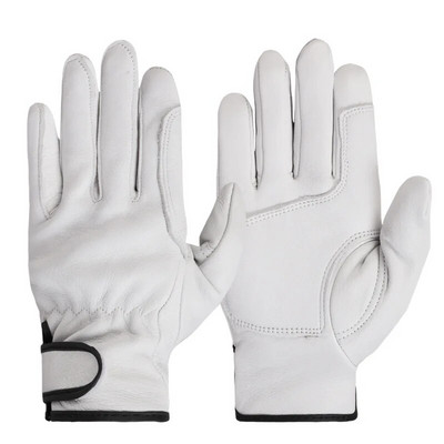 1 Pair Work Gloves Sheepskin Leather Workers Working Welding Safety Protection Κήπος αθλητικός οδηγός μοτοσικλέτας Γάντια ανθεκτικά στη χρήση