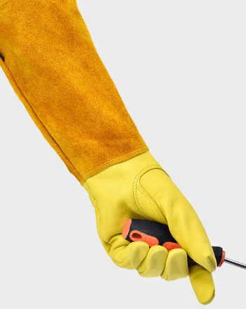 Γάντια κηπουρικής S-XL Cowhide Long-tube Γάντια κηπουρικής βαρέως τύπου τριαντάφυλλο τριαντάφυλλο γάντια εργασίας με μακρυμάνικο γάντια εργασίας