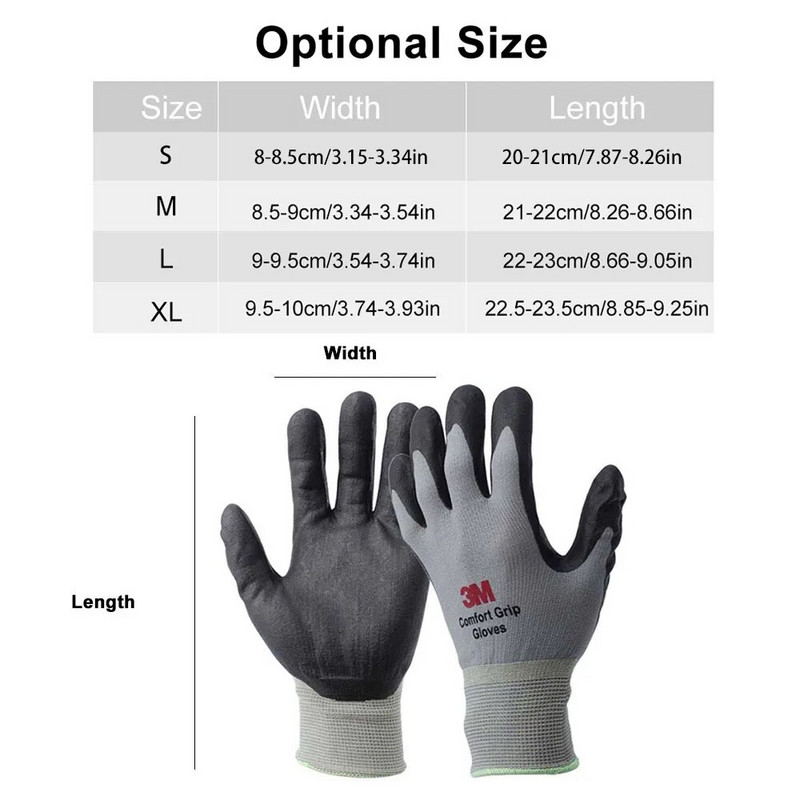 1 paar Comfort Grip kinnas Nitriilkummist kaitsekindad Lõikekindlus kindad Töökindad Stretch Fit Vastupidav kattega Üldine