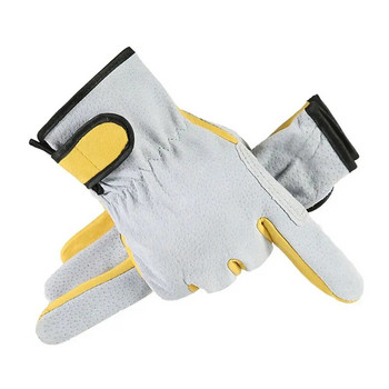 Γάντια συγκόλλησης Ανθεκτικά στη θερμότητα Δερμάτινα Γάντια Εργασίας Επιβραδυντικά Φλόγας Γκρι Κίτρινο Αντικοπτικό Φούρνο τζάκι οξυγονοκολλητής