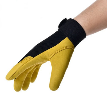 1 чифт кожени ръкавици от свинска кожа, устойчиви на износване, шофиране, работа, ремонт, безопасни ръкавици