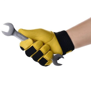 1 Pair Δερμάτινα γάντια Pigskin Wear Resistant Driving Working Repair Safe Gloves