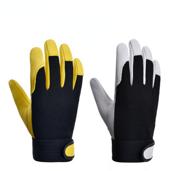 1 Pair Δερμάτινα γάντια Pigskin Wear Resistant Driving Working Repair Safe Gloves