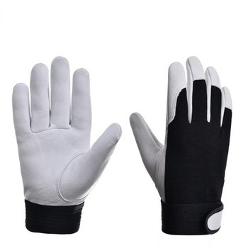 1 чифт кожени ръкавици от свинска кожа, устойчиви на износване, шофиране, работа, ремонт, безопасни ръкавици