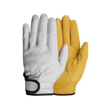 1 Pair Work Gloves Sheepskin Leather Workers Working Welding Safety Protection Κήπος αθλητικός οδηγός μοτοσικλέτας Γάντια ανθεκτικά στη χρήση