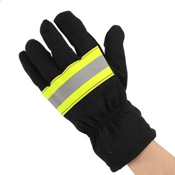Μαύρα πυροσβεστικά γάντια Εκπαίδευση πυροσβεστών Επιβραδυντικά πυρκαγιάς Γάντια ανακλαστικός ιμάντας θερμοσταθερότητας