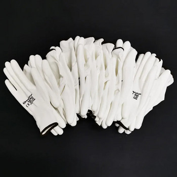 10 ζεύγη PU Nitrile Safety Gloves Nylon βαμβακερά γάντια εργασίας Γάντια με επικάλυψη παλάμης Μηχανικά γάντια εργασίας CE EN388