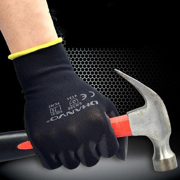 10 чифта PU нитрилно защитно покритие Найлонови памучни работни ръкавици Ръкавици с палмово покритие Работни ръкавици за механици CE EN388
