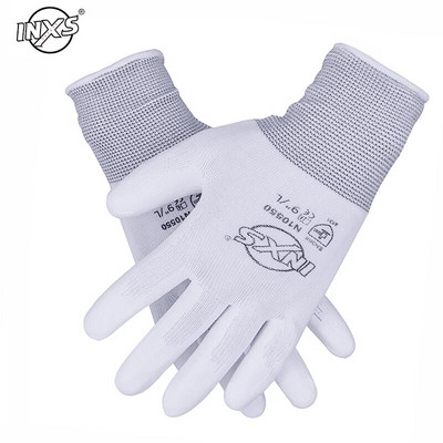 10 ζεύγη PU Nitrile Safety Gloves Nylon βαμβακερά γάντια εργασίας Γάντια με επικάλυψη παλάμης Μηχανικά γάντια εργασίας CE EN388