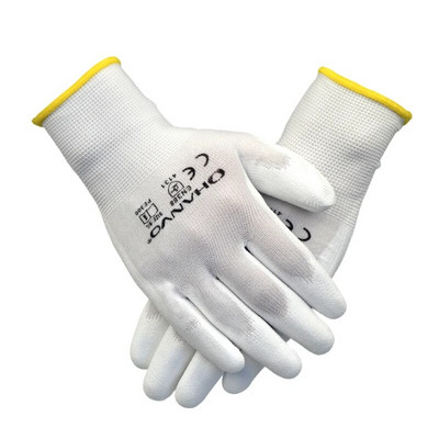 10 ζεύγη PU Nitrile Safety Gloves Nylon βαμβακερά γάντια εργασίας Γάντια με επικάλυψη παλάμης Μηχανικά γάντια εργασίας CE EN388