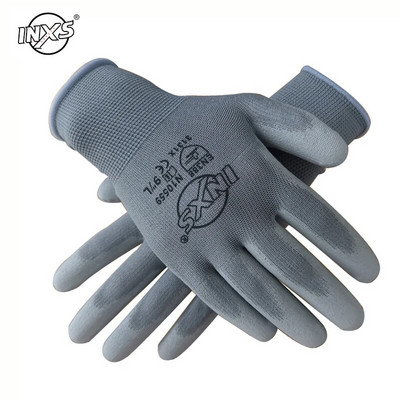 10 ζεύγη PU Nitrile Safety Gloves Nylon βαμβακερά γάντια εργασίας Γάντια με επικάλυψη παλάμης Μηχανικά γάντια εργασίας CE EN388