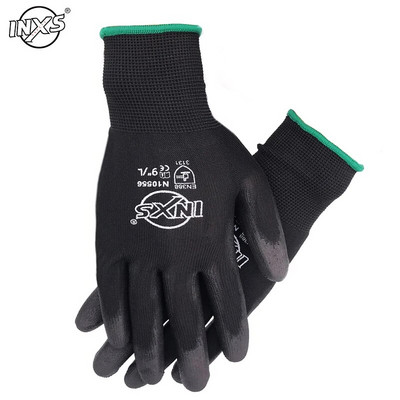 10 ζεύγη PU Nitrile Safety Gloves Nylon βαμβακερά γάντια εργασίας Γάντια με επικάλυψη παλάμης Μηχανικά γάντια εργασίας CE EN388