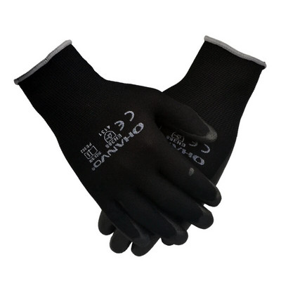10 ζεύγη PU Nitrile Safety Gloves Nylon βαμβακερά γάντια εργασίας Γάντια με επικάλυψη παλάμης Μηχανικά γάντια εργασίας CE EN388