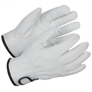Шофиране Спорт Мъжки безопасни механични работни ръкавици от овча кожа Жълти бели кожени индустриални работни ръкавици на едро 527MY