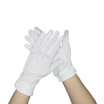 1 ζεύγος Λευκή ασφάλιση εργασίας τριών δυνάμεων Υποδοχή λεπτής εθιμοτυπίας Wenwan Circling Parade Military Security Performance Gloves