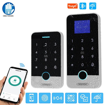 Водоустойчив Bluetooth Tuya APP Контролер за достъп с пръстови отпечатъци Самостоятелна RFID клавиатура Сензорна клавиатура 13.56MHz Система за отваряне на врати