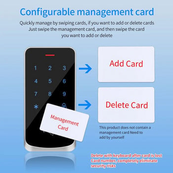 2000Users System Control Access IP67 Αδιάβροχο RFID EM Door Lock Opener Οθόνη αφής οπίσθιου φωτισμού πληκτρολογίου Wiegand 26 34 Card Reader