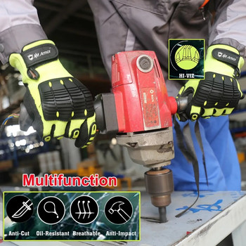 NMSafety ANSI Cut Επίπεδο A6 Αντικραδασμικό Γάντι εργασίας Κήπου Αντικραδασμικό Μηχανικό Προστασία Χεριών Γάντια τρεξίματος