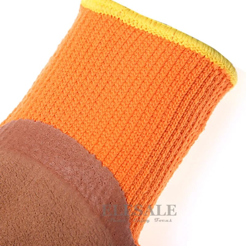 Zimné termálne pracovné rukavice s latexovým pogumovaným povrchom pre protišmykové záhradné opravy áut, ochranné rukavice pre staviteľov